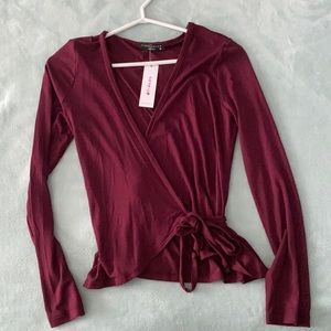 Wine Red Wrap Top